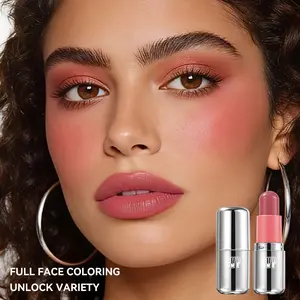 Multi-Use Makeup Stick, Blush Lipstick Contour Eyeshadow, Three-In-One Makeup Stick, Long-Lasting, Matte Finish, Brightening, Dual Use, Lip Cheek Tint, Cosmetics, Cosmetics Products