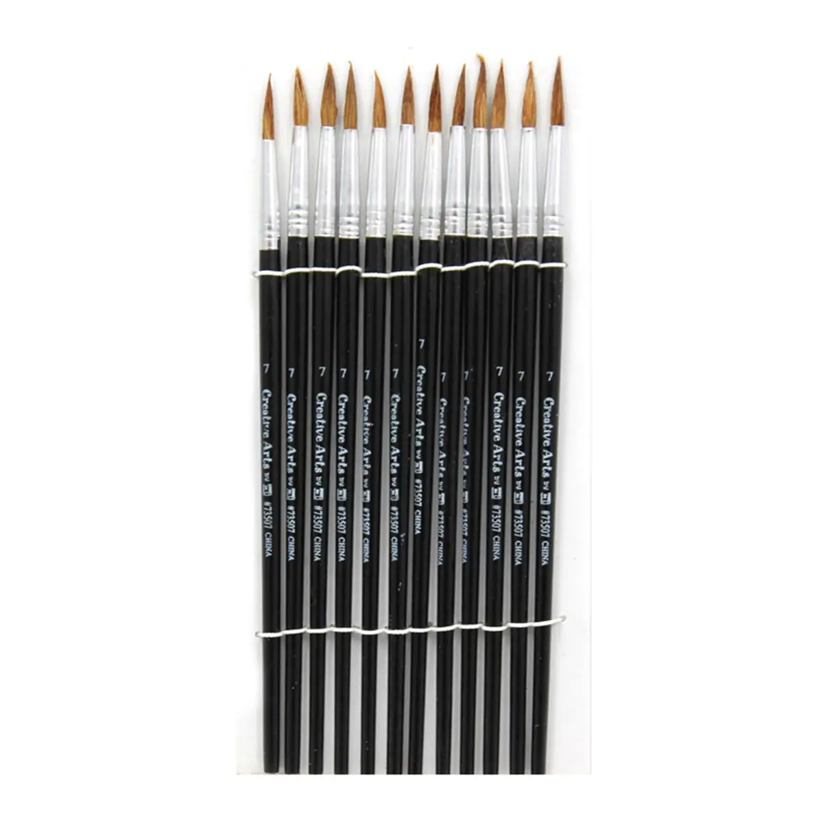 Creative Arts Inc Pointed Round Camel Hair Watercolor Brushes, Size 7 (0.75 in), Art Materials for Watercolor Painting, Art School Supplies & Craft Use, 72-Count Bulk Pack, Student Painting Supplies, Pointed Tip, 0.75 Inches, Ease, Functionality