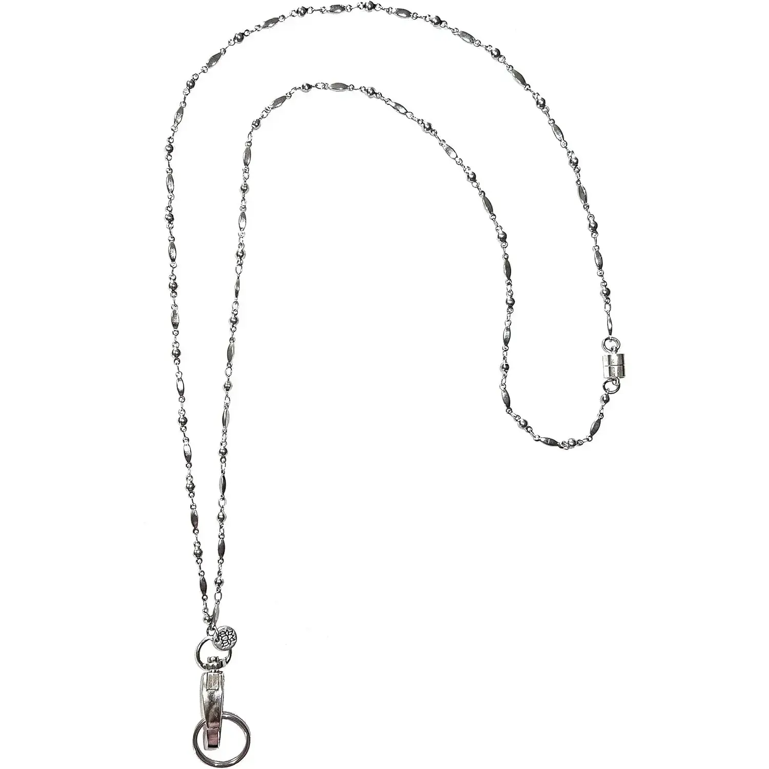 Women's Stainless Steel Solid Lanyard ID Badge Card Holder - 40+ Styles, Strong Safe Breakaway Clasp, Made in USA for Teacher Everyday Use, Keys Keyring