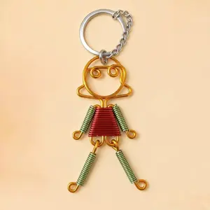 Handmade Wire Cartoon Figure Keychain, Cute Boho Bag Accessory, Unique Home Decor Craft Figurine | Art Figurine Home Display, Perfect Gift for Men & Women, Fashion Accessories for Bag Decoration, Keychain For Bags