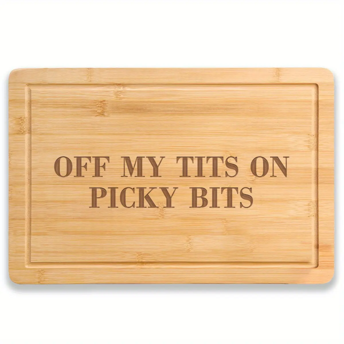 Chopping Board Engraved Cutting Board Off my Tits On Picky Bits Charcuterie Novelty Viral Cheese Board for Cooking, Birthday Thanksgiving Xmas Gift Giving Kitchen Christmas Supplies, Holiday New year 2026 Gift, Wooden Cutting Board, Bamboo Chopping Boards
