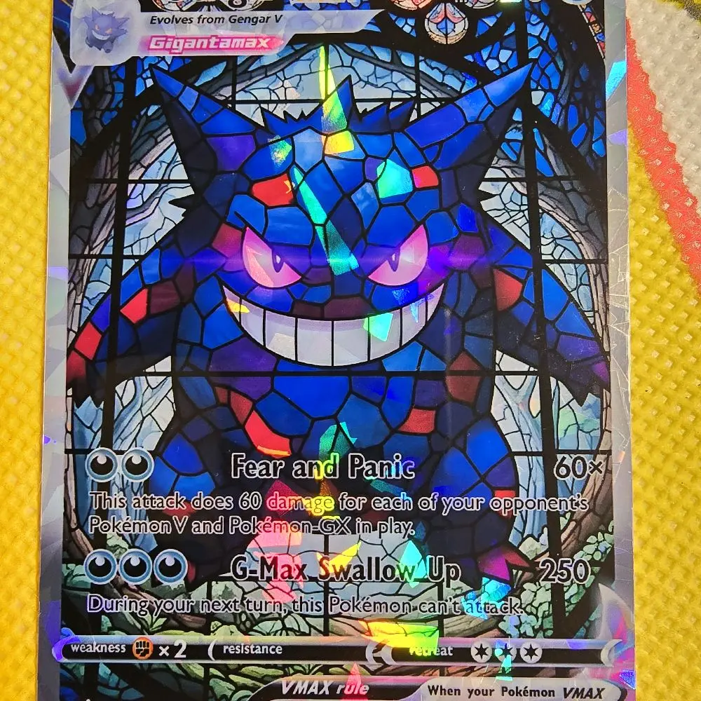Stained Glass Gengar VMAX Custom Card | Rainbow or Shattered Glass Holo / Starry or Rainbow Texture - TikTok Shop Stained Glass Gengar VMAX Custom Card | Rainbow or Shattered Glass Holo / Starry or Rainbow Texture - TikTok Shop