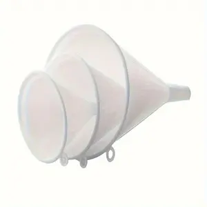 3pcs, Funnel, Plastic Funnel Set, Large, Medium, And Small Kitchen Funnels For Filling Bottles, Food Grade Cooking Funnel Set, Oil Funnel, Kitchen Accessaries, Baking Tools, Kitchen Utensils, Kitchen Accessories