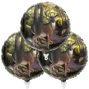 Buck Party Balloons (3 Pcs.)! 3 Deer (18") Mylar Balloons In Next Camo Pattern. Camouflage Motif With Beautiful Buck. Great For Hunter Themed Party, Birthdays, Graduations, Father'S Day.