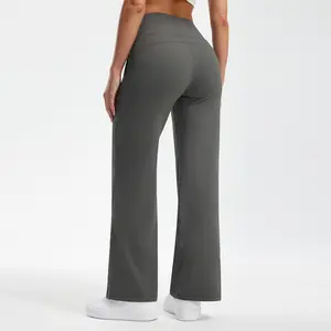 Libin Yoga Pants Women Wide Leg Pants with Pockets 31" High Waist Comfy Stretch Casual Loose Sweatpants