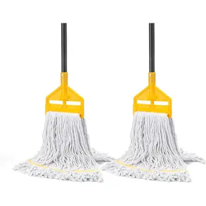 2 Pack Commercial Mop Heavy Duty Industrial Mops,60 inch Long Handle with Looped-End String  Wet Mop  Replacement for House,Kitchen,Laminate,Tile,Vinyl,Hardwood Floor Cleaning