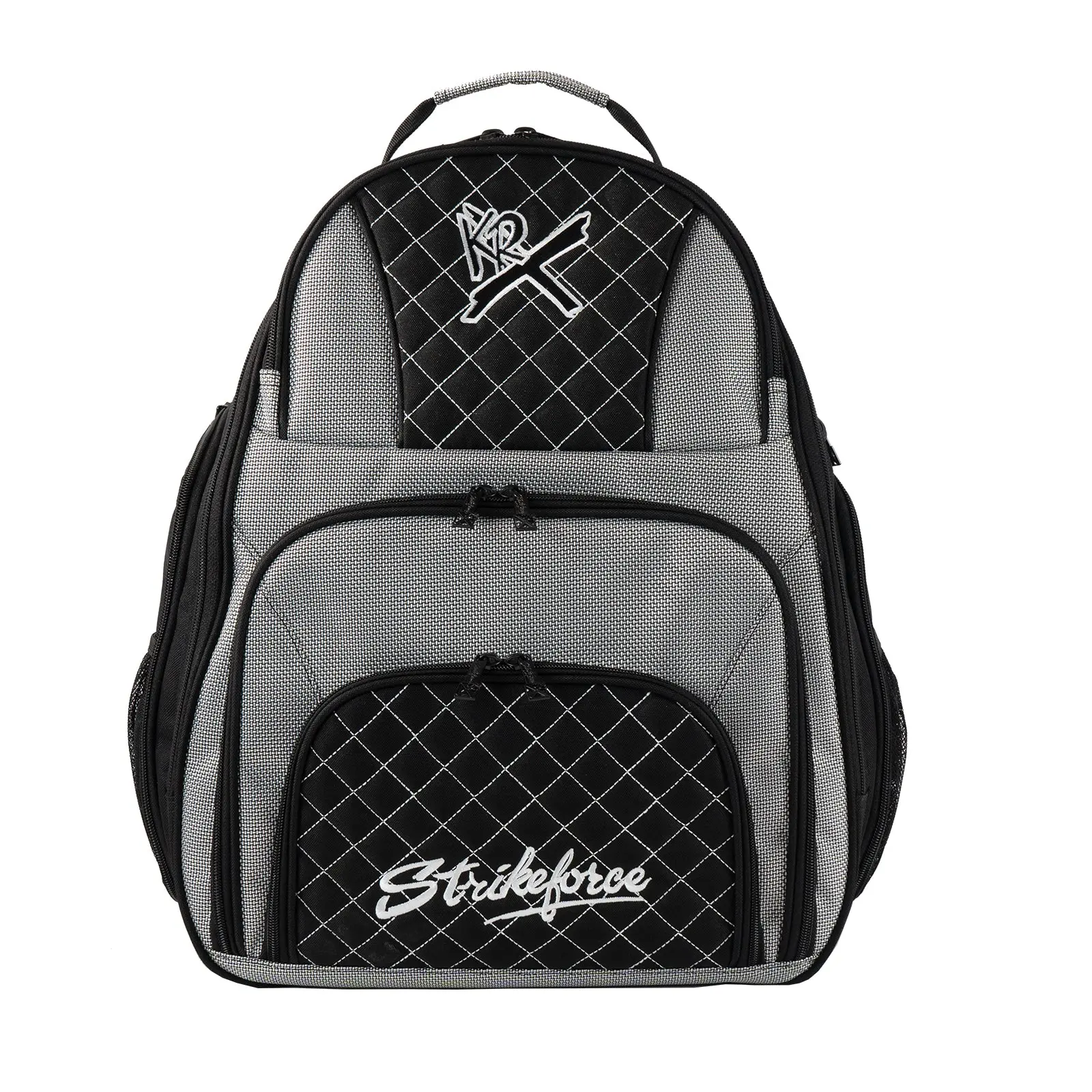 KR Strikeforce Royal Flush Deuce 2-Ball Bowling Backpack - Silver, Adjustable Straps, Padded Insert, 2 Balls Fit, Bowling Shoe & Accessories Storage Bag, Gear