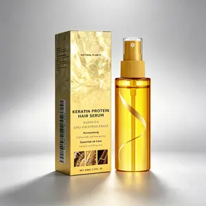 Anti-Frizz Hair Serum with Keratin Protein – 5.3ml Smoothing & Shine Formula – Tames Frizzy, Unruly Hair – Lightweight & Non-Greasy – Essential Oil Care for Silky, Smooth, Shiny Hair – For All Hair Types