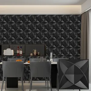 FLOLEOPA 3D Wall Panel Diamond Flower Design PVC Waterproof Fireproof 11.8x11.8 Inches for Living Room Lobby Bedroom Hotel Office Game Room TV Backdrop Decoration with Tape for Installation