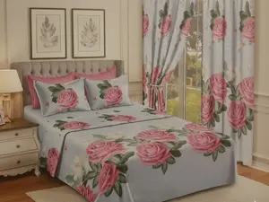 BOOFT COLLECTION King Size 100% Original Cotton 8-Piece Sheet Set with Elegant Floral Design for Cozy Nights