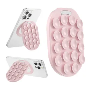 Magnetic Kickstand Phone Grip | Foldable & Adjustable Suction Cup Phone Mount - Sticky Grip Phone Holder - MagSafe Phone Stand | GripStand