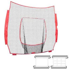 7x7 Foot Baseball And Softball Practice Net, Portable Training Net For Hitting, Batting, Catching, And Pitching, Backstop Baseball Equipment Training Aids With Strike Zone Target (Net Only)