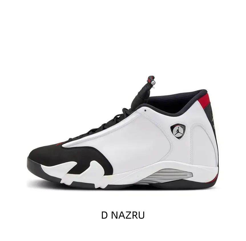 Black-White-Red Contrast Low-Cut Retro Basketball Sneakers, Sleek Aerodynamic Contour Silhouette, Sneaker Collectors Daily Street OOTD Footwear