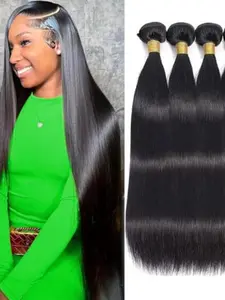 Brazilian Straight Hair Bundle, 100% Real Human Hair Extensions, Natural Color, Natural Looking Hair, Lengths From 10 to 30 Inches, Premium Quality Hair Weave