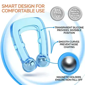 Magnetic Anti-Snoring Nose Clip – Silicone Sleep Aid for Improved Airflow & Quiet Nights (1 or 2 Pack)