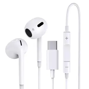 USB C Wired Earbuds with Mic & Volume Control, Noise Isolating In-Ear USB C Headphonesfor Type-C Devices and Android Audio Headset