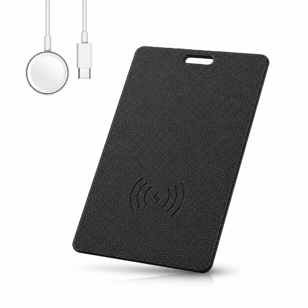 Rechargeable Bluetooth Wallet Tracker Card with Wireless Charging, Slim Smart Finder Card for Wallet, Luggage, Backpack, Purse & Keys, Lost Item Locator Tracking Device, Black