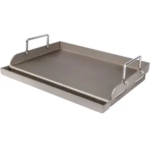 Uniflasy 17" x 13" Griddle for Gas Grill, Metal Cooking Griddle Pan for Outdoor Gas Grill, Flat Top Plate Skillet Pan Teppanyaki Griddle Insert for Weber Charbroil Camp Chef and Gas/Charcoal/Electric Grill