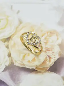 Elegant Women's Copper Ring, Heart Signet Ring with Engraved Number 15, Heart Shape Design, Perfect for Daily Wear, Parties, Birthdays, Adult Gifts