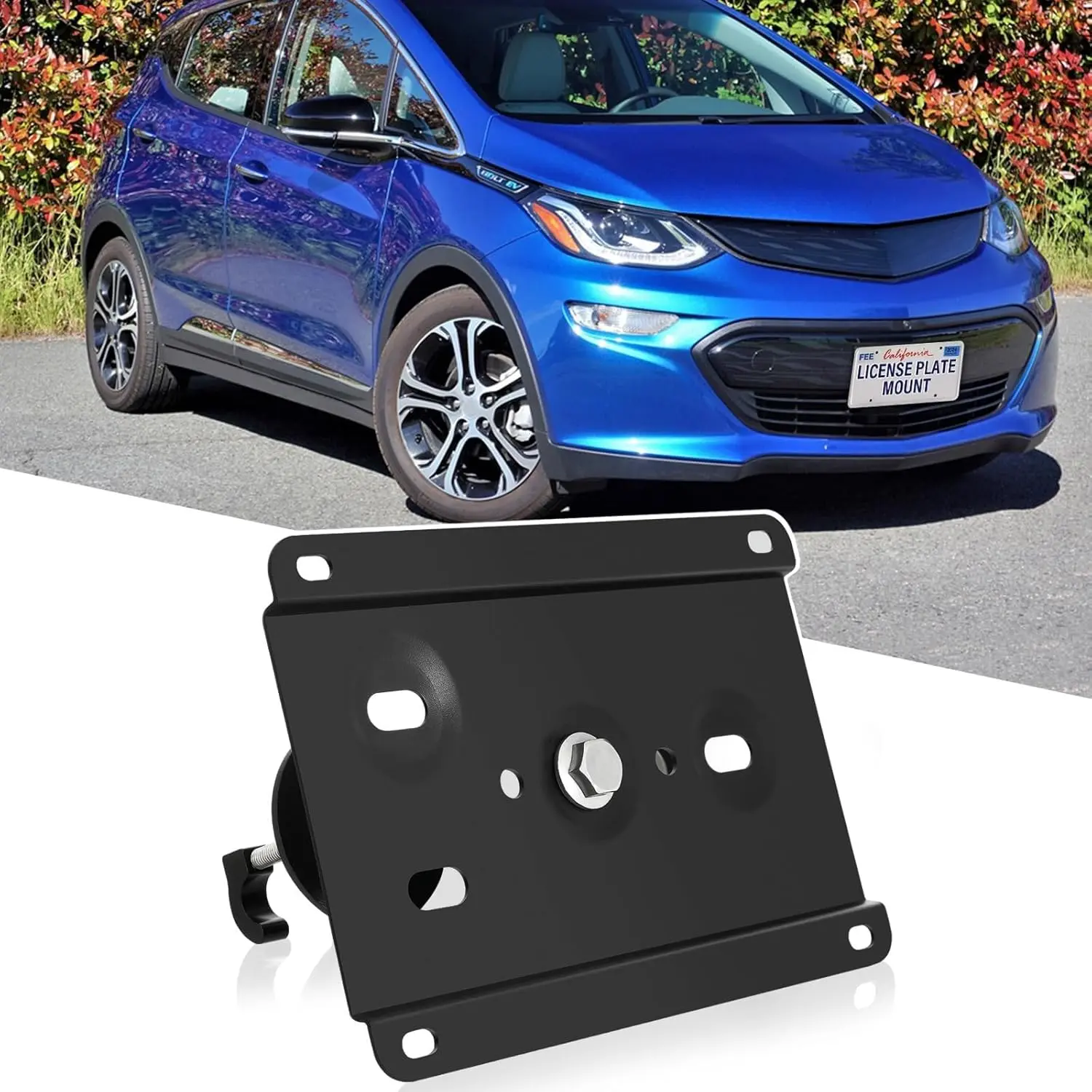 New No Drill Front Bumper License Plate Mount Bracket Holder Compatible with Chevy Bolt EV 2017-2023 Front Grille License Plate Frames Front License Plate Mounting Kit Car Tag Accessories