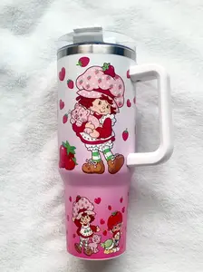 Strawberry Shortcake Tumbler 40oz Shimmer Pink Gradient