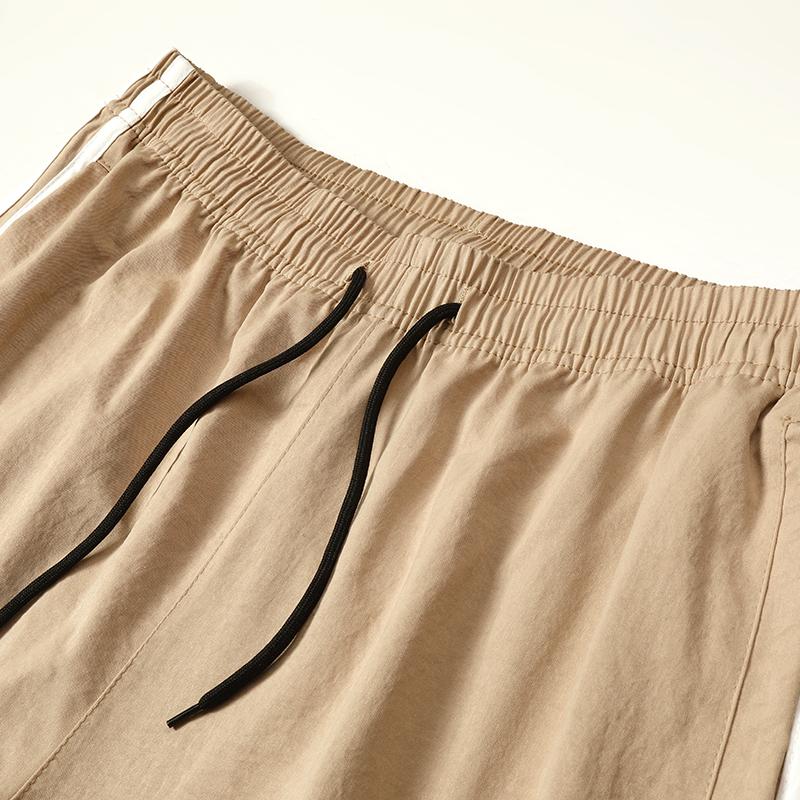 Side Stripe Loose Fit Wide Leg Pants Drawstring Waist Casual Sports Style Comfortable Loungewear Dress Wide-Leg Pleated Men's