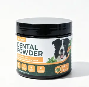 Dog Dental Care Powder | OurCares Teeth Cleaning Supplement with Brown Algae & Lysozyme, Peppermint Flavor