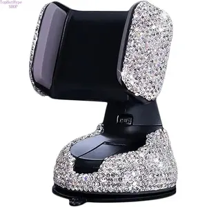 Glitter Rhinestone Car Phone Holder, 360° Rotatable Air Outlet Mount