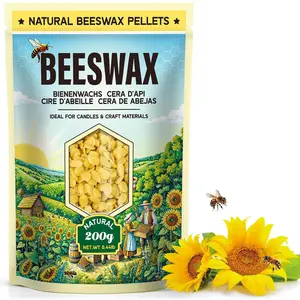 Beeswax Pellets for Candle Making - 0.44lb/2lb/5lb -  Beeswax for Candles, Lip Balms, and Skincare - Yellow Beeswax for DIY Projects - Ideal for Beginners and Experts(0.44lb)