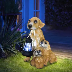 🎀Solar Dog Lantern Outdoor Statue, Garden Villa Decor Sculpture, Halloween Decoration, Perfect Gift for Women, Mom, Wife, Daughter
