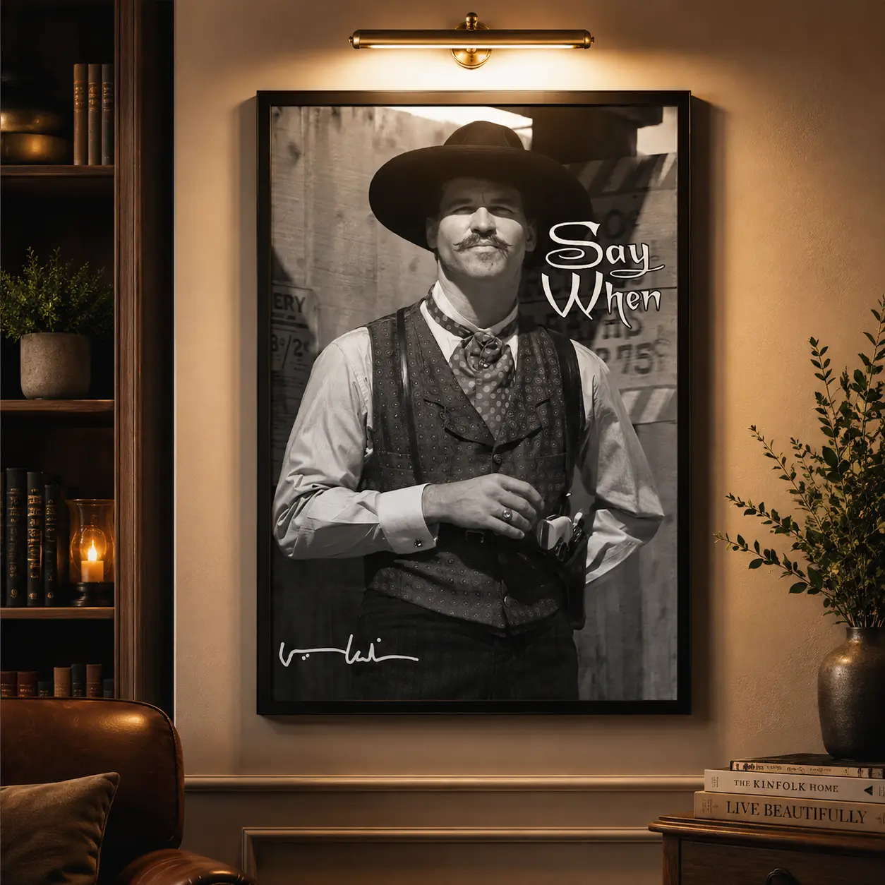 Vintage Doc Holliday Tombstone Movie Poster, Wyatt Earp & Earp Brothers Walking Scene Home Decor Wall Art Print