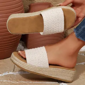 Women's Sandals Summer Vacation Platform Sandals Non-Slip Espadrille Wedge Indoor Outdoor Shoes