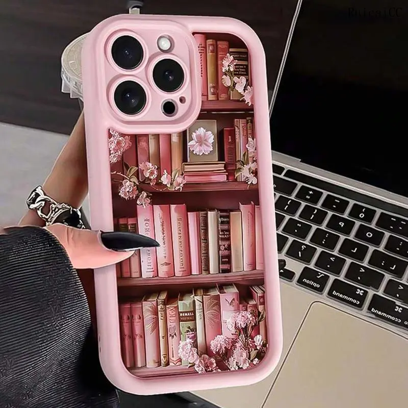 Customized Book-Page Art Silicone Smartphone Case - Shockproof, Heavy-Duty, Drop-Cushioned Silicone+TPU Cover for Multi-Model iPhones (16 Pro,16,15,14 Pro,14,13,12,11 Pro Max) Handheld Devices Casing Protection Accessory