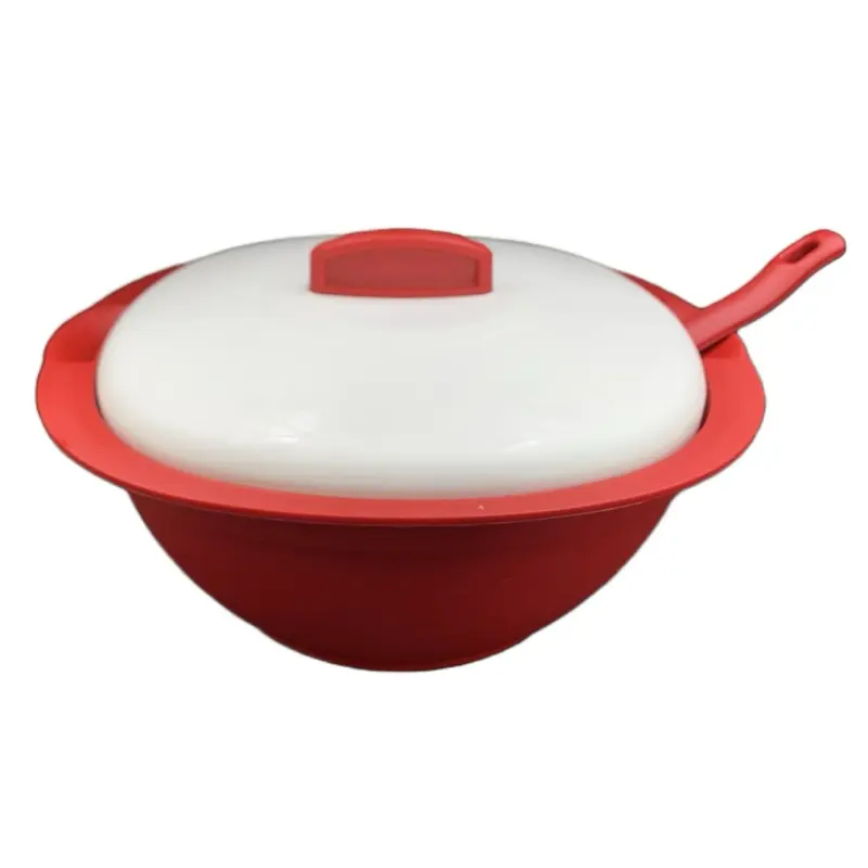 6-Cup Thermal Ceramic Bowl Set with Lids - Vibrant Bright Orange, Nonstick Kitchen Preserving Containers for Serving Soups, Stews
