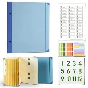 Hard Plastic Important Document Organizer - Office Stationery Supplies, Stylish Labeled Storage Binder, Accordion File for Papers, Certificates, Passports, Keeps Items Tidy and Secure