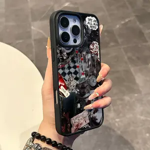 Chic Magnetic Case for iPhone11/12/13/14/15/16/17/promax Dark Alice Collage MagSafe Ready, Anti-Slip, Ultra Thin | Aesthetic Touch for Daily Use