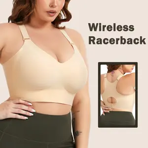 THE GYM PEOPLE Women’s Wireless Everyday Bras Racerback Seamless Push Up Bralette Padded Comfortable Full Coverage