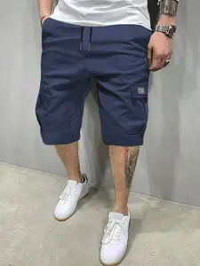 Men's Lightweight Summer cargo shorts, Multiple Pockets, Faux Leather Back Pocket, Loose Fit, Durable and Anti-Wrinkle, Casual Street Style