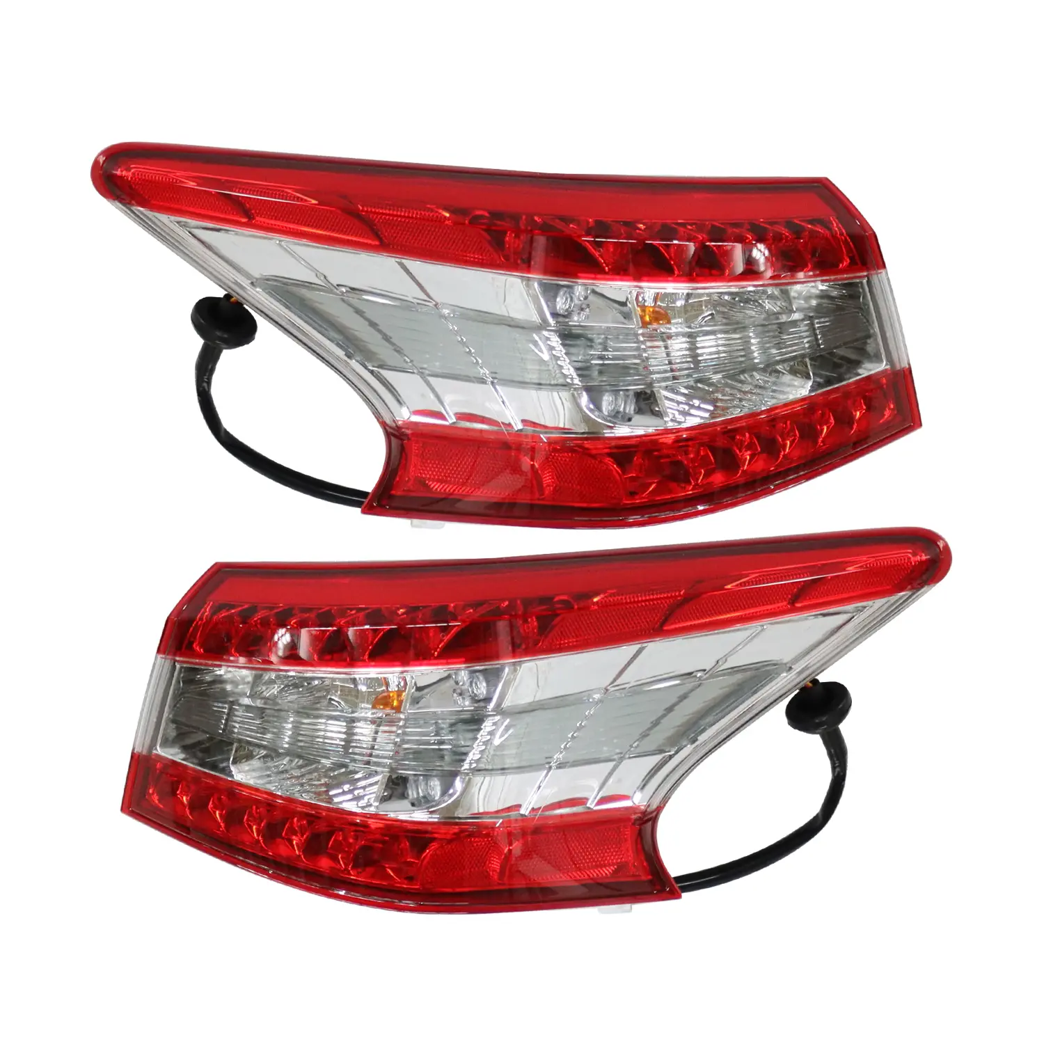 Nakkaa Halogen Tail Light Set (2Pcs) - Direct, Dustproof Fit for 2013-2015 Nissan Altima Sedan, 2014-2015 Altima Advance Sedan 4-Door, Smoke Lens, Chrome, Durable, With Bulbs, Left Side Driver, Right Side Rear, Brightening, Luminous