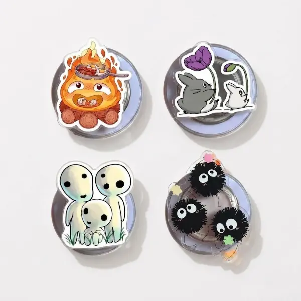 Totoro Phone Grip, Calcifer Kodama Soot Sprite MagSafe Phone Holder, Anime Kindle Grip Stand, Cute Fantasy Gift