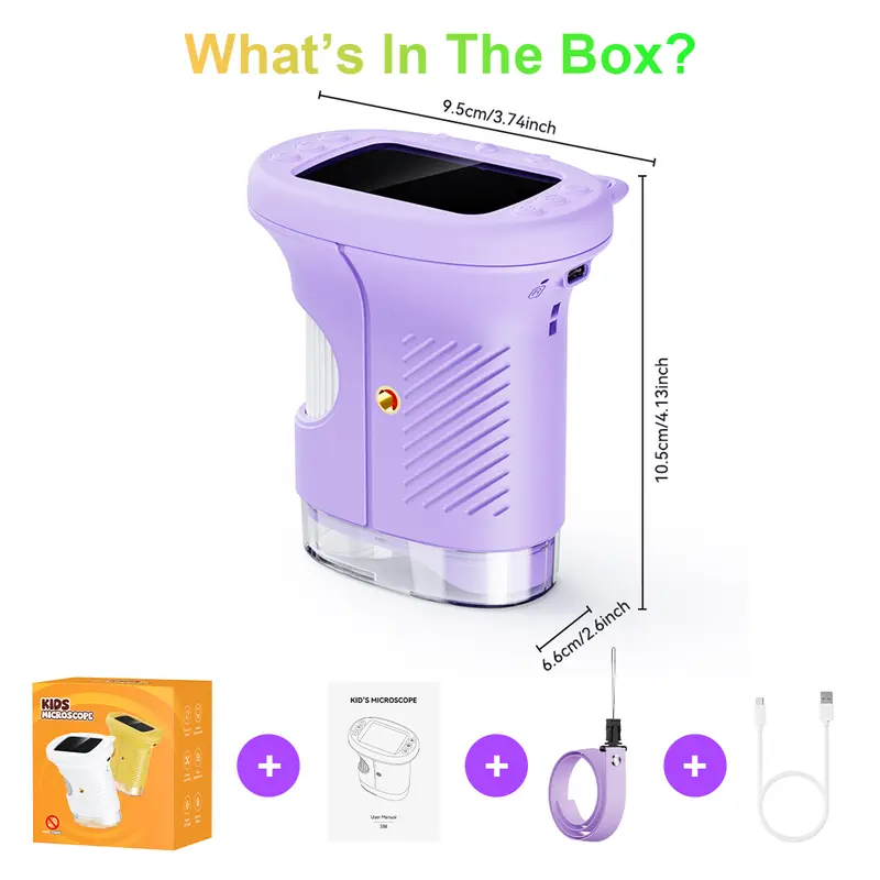 Product Introduction of [2026 Upgrade] AuroraHaven Kids Microscope with Built-in Photo & Video Camera, 2.4" 4K Screen – 1000X Microscope and 100m Telescope, STEM Toy & Educational Gift for Boys & Girls Ages 3–12 23