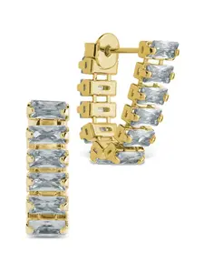 Jayla Baguette Linear Hoop Earrings