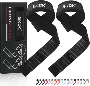 SKDK Lifting Straps Strength Training Women Bodybuilding, Lifting Straps Gym Deadlift, Deadlift Straps with Neoprene Padded Wrist, Non-Slip Silicone, for Weightlifting, Bodybuilding, Xfit, Strength
