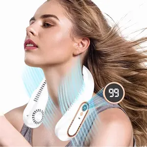 Summer Sale,Cooling Neck Fan Wearable for Hot Days,5 Speed Rechargeable USB Fan, LED Display, Portable Hands-Free Fan, Multifunctional Cooling Fan, Adjustable for Kids&Women&Men at Work/Outdoor/Travel/Gym，Gift