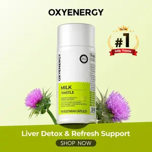 Oxyenergy3 Milk Thistle Liver Detox & Colon Cleanse 90 Capsules with Kudzu Root Turmeric Inositol Methionine Vitamin C for Natural Liver Health Support New Zealand Made Healthcare Dietary Supplement