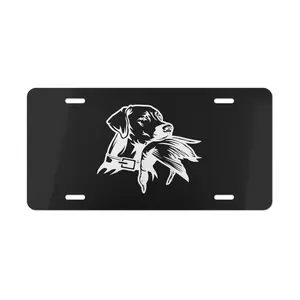 [HOT] Custom Duck Dog on Black Vanity Plate License Plate Hunting Gifts