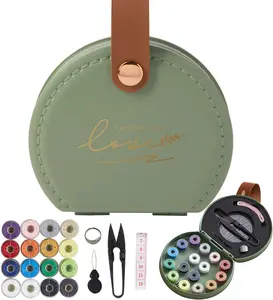 Sewing Kit, Travel Mini Sewing Kits for Adults Suppliers Repair Project Kit  Family Sewing Thread Accessories Traveler Beginner   DIY Organizer Plastic(Green sewing kit)