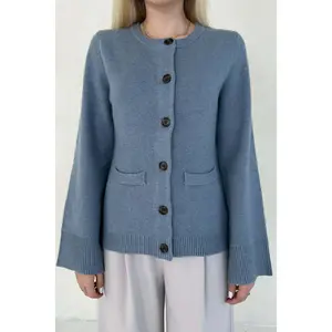 Mary Kate Knit Cardigan in Dusty Blue