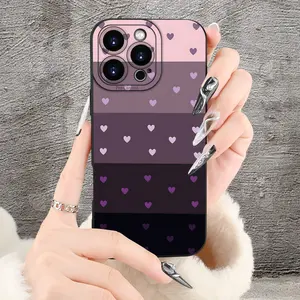 A mobile phone case featuring a gradient color heart theme pattern, TPU shockproof full protection case, suitable for iPhone 17/16/15/14/13/12/11 PRO MAX PLUS AIR E XS and PROMAX MINI, is an ideal gift for friends and family, MS2724