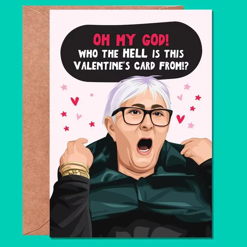 Funny Valentine's Card for Her Or Him, Creative Cartoon Character Pattern Greeting Card, Humorous Gift for Boyfriend, Girlfriend, Husband, Wife